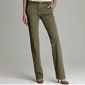 J. Crew Women’s City Fit Olive Chino Trousers